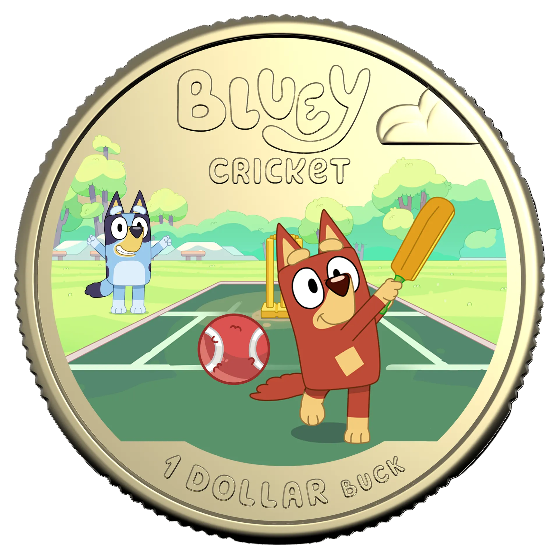 Bluey Cricket - $1 Coin