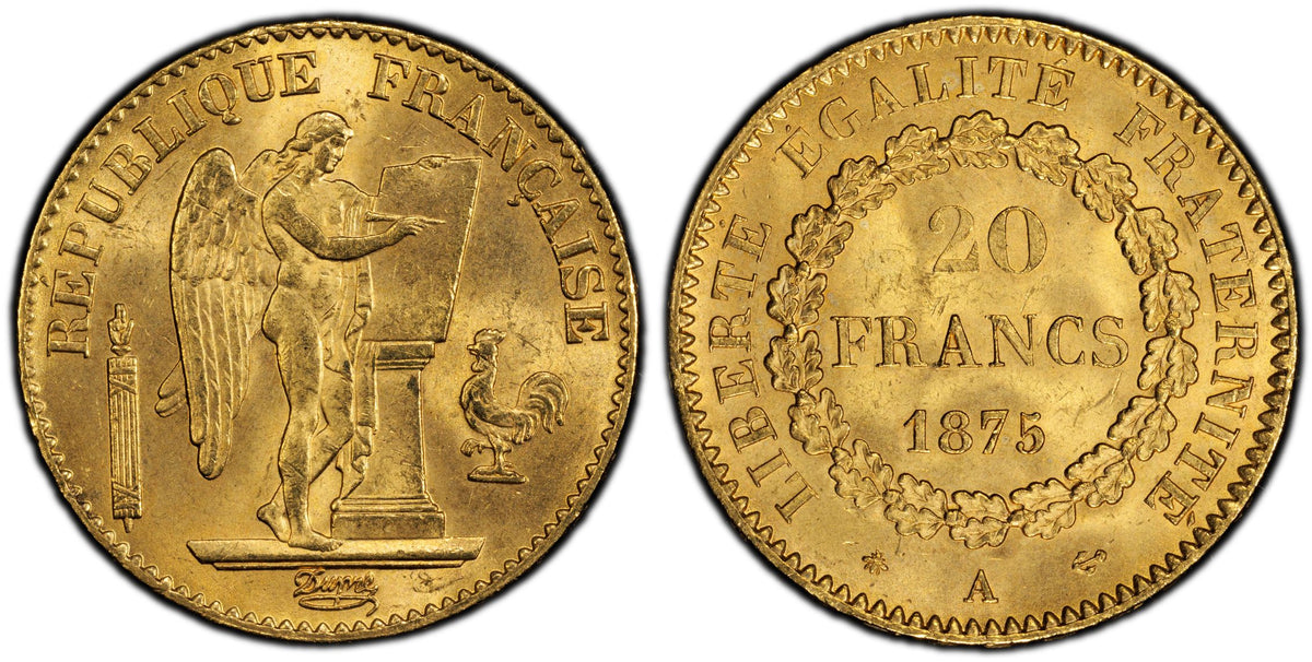 1875-A Gold 20 Francs MS64