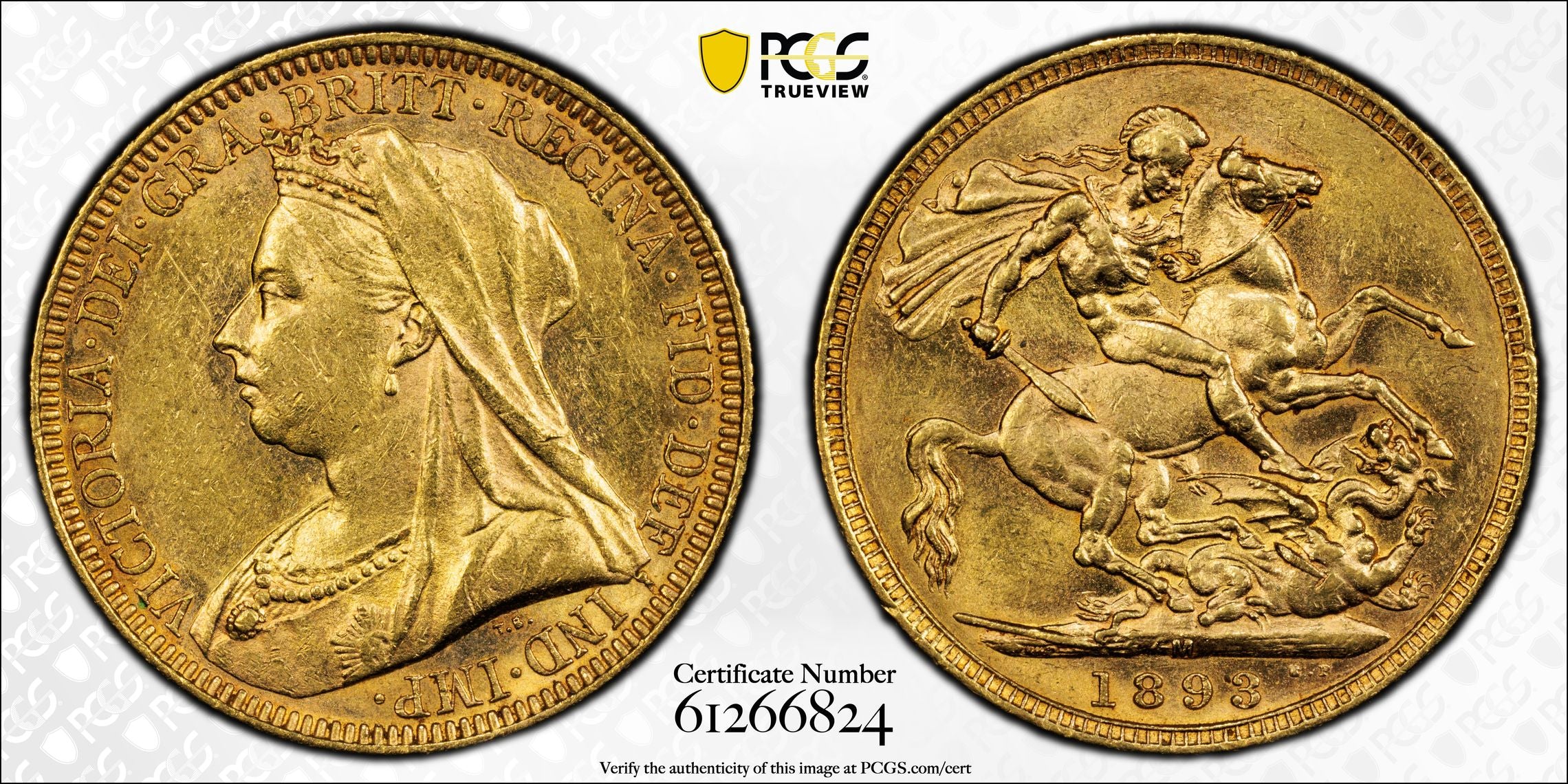 1893 Melbourne Sovereign MS61