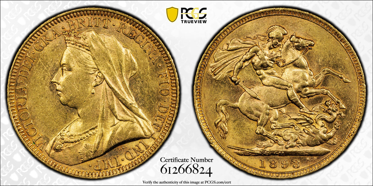 1893 Melbourne Sovereign MS61
