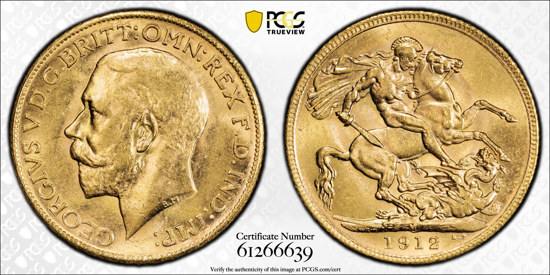 1912 Melbourne Sovereign MS63