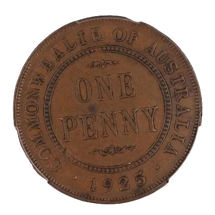1925 Australian Penny Key Date AU50