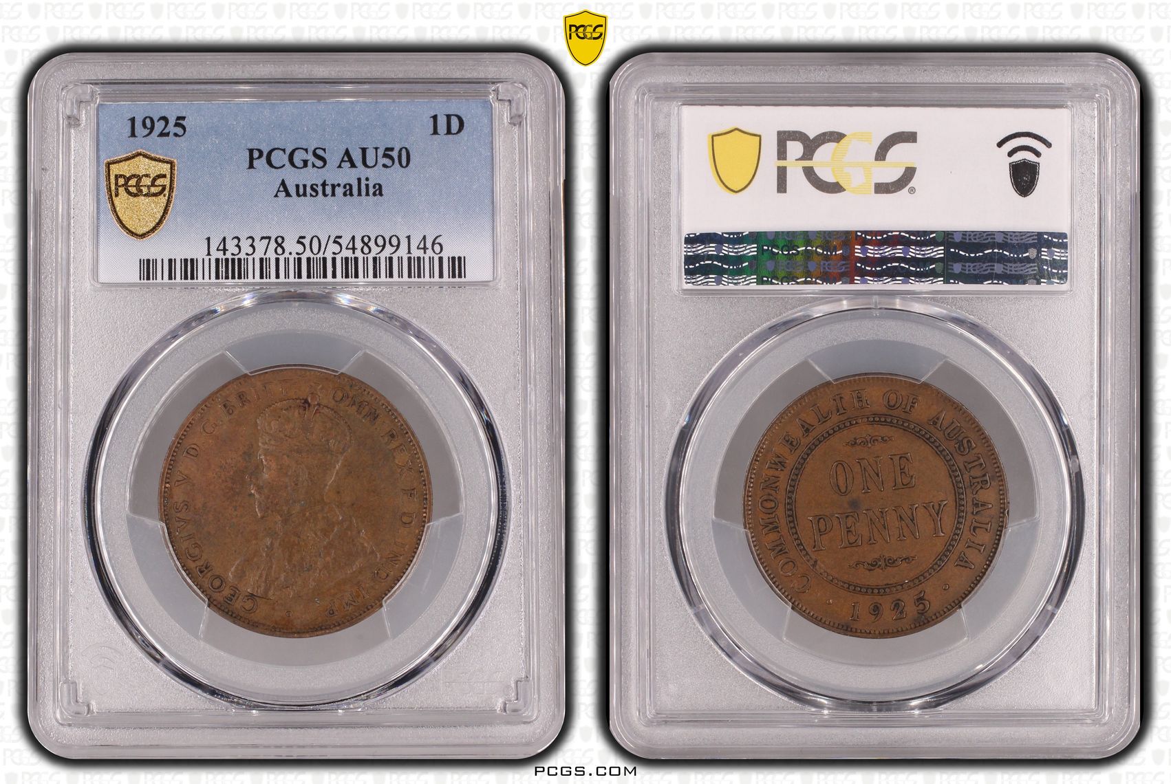 1925 Australian Penny Key Date AU50
