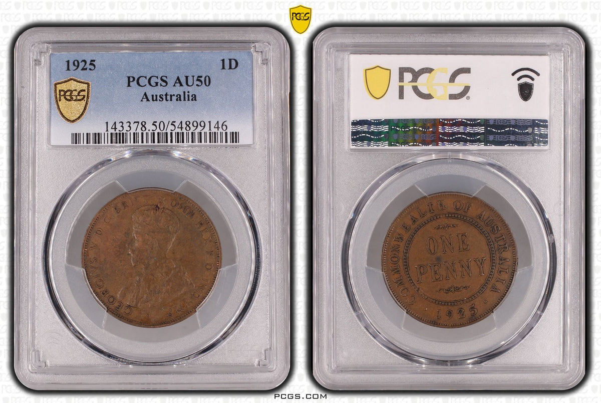 1925 Australian Penny Key Date AU50