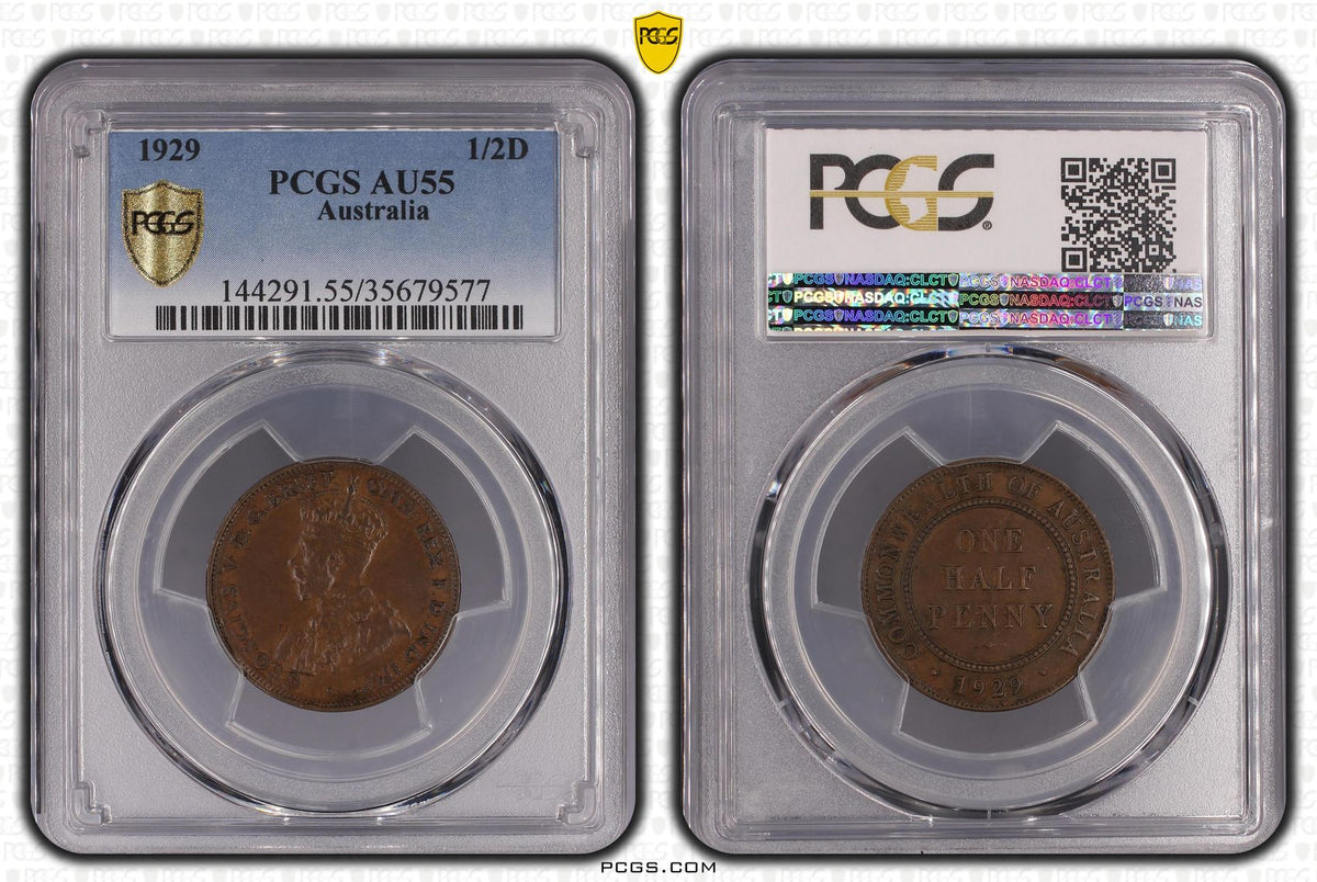 1929 Australian Half Penny AU55