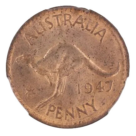 1947 Melbourne Australian Penny MS63
