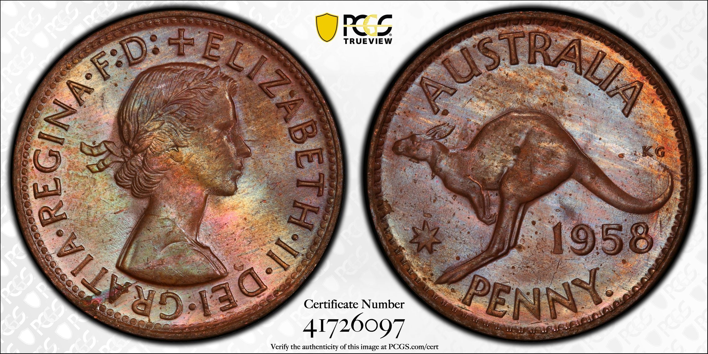 1958 Y. Australian Penny MS64