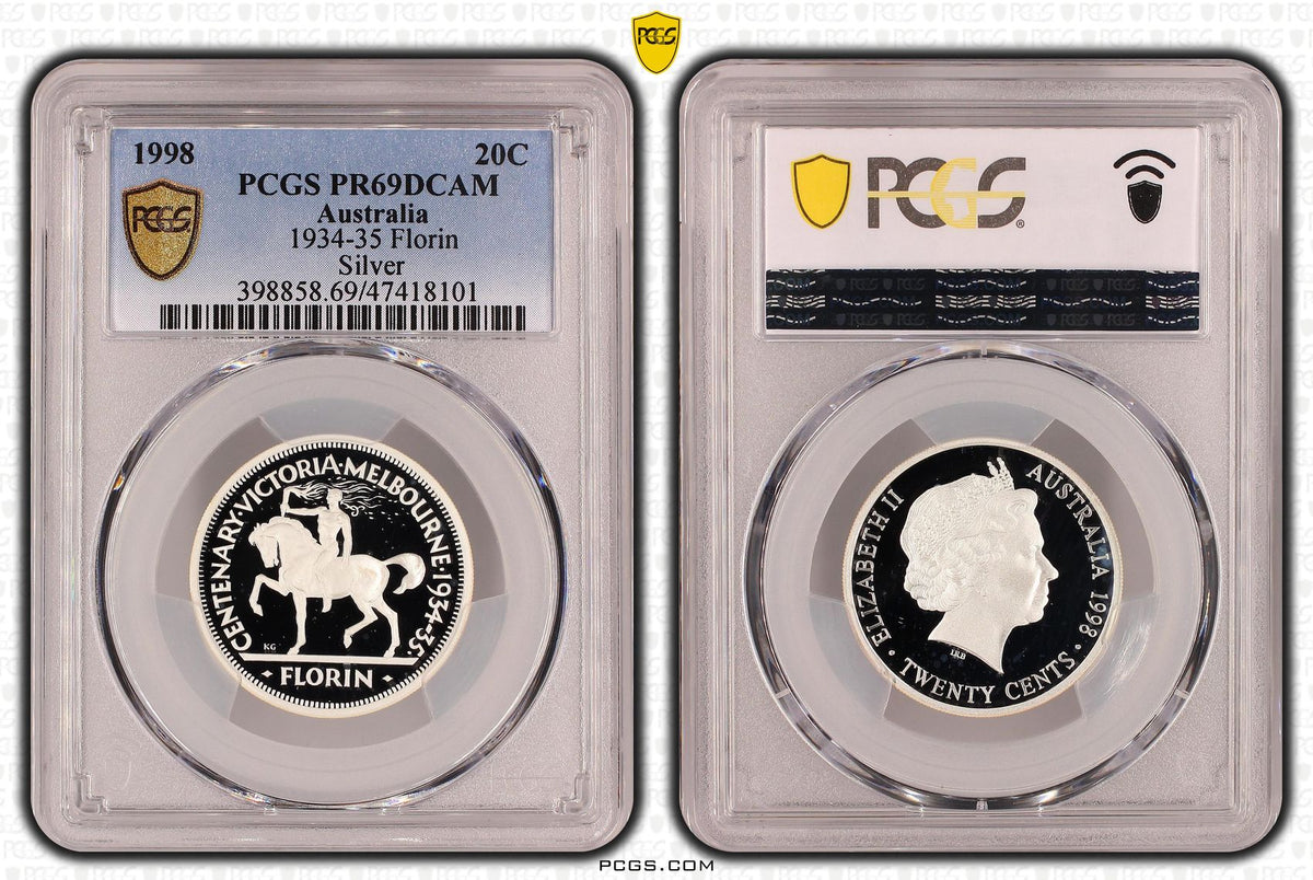 1998 Australia 20c 1934–35 Centenary Florin PR69DCAM