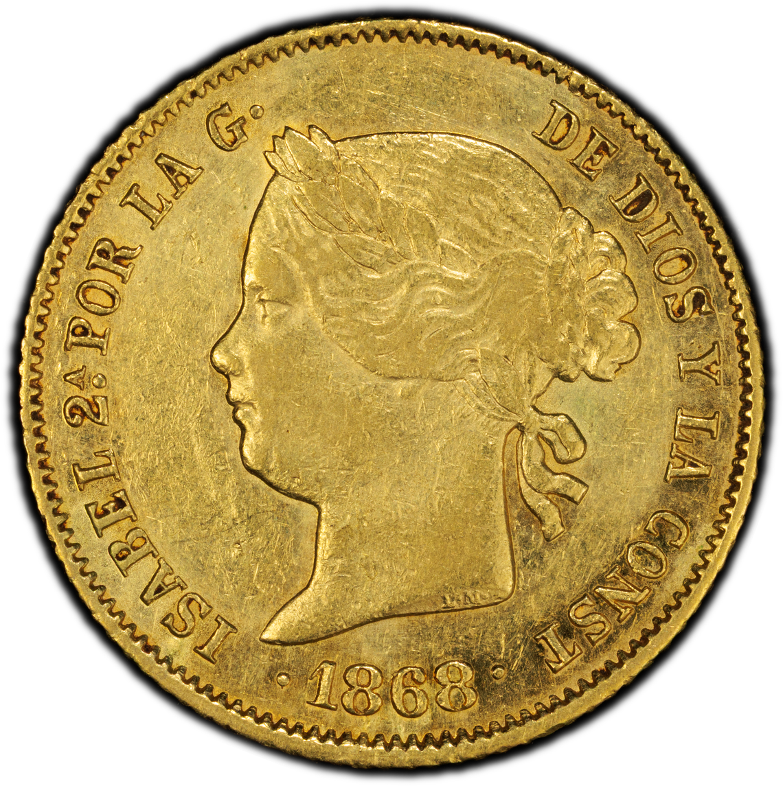 1868 4 Peso KM-144 Au