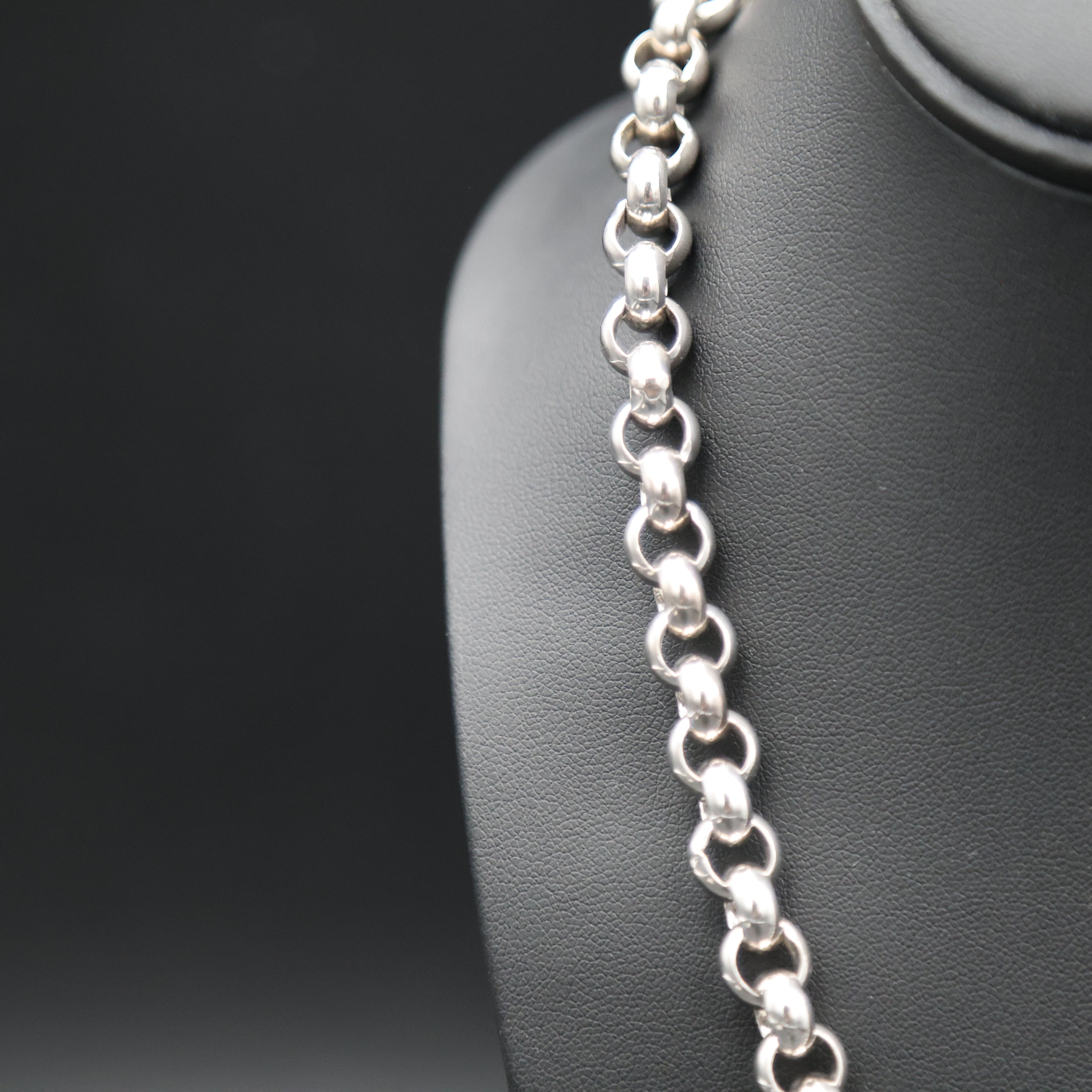 Sterling Silver, Belcher Link Necklace