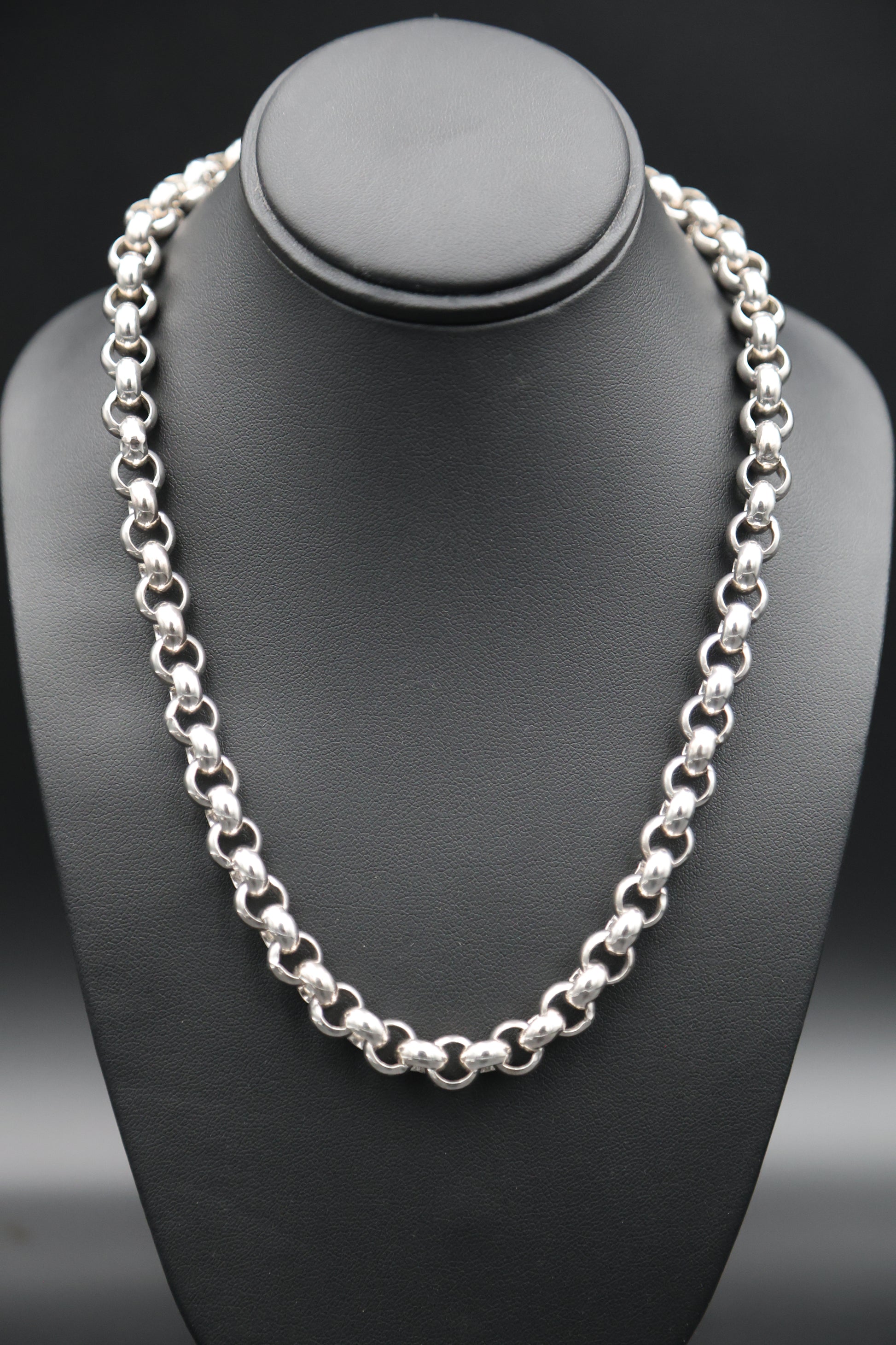 Sterling Silver, Belcher Link Necklace