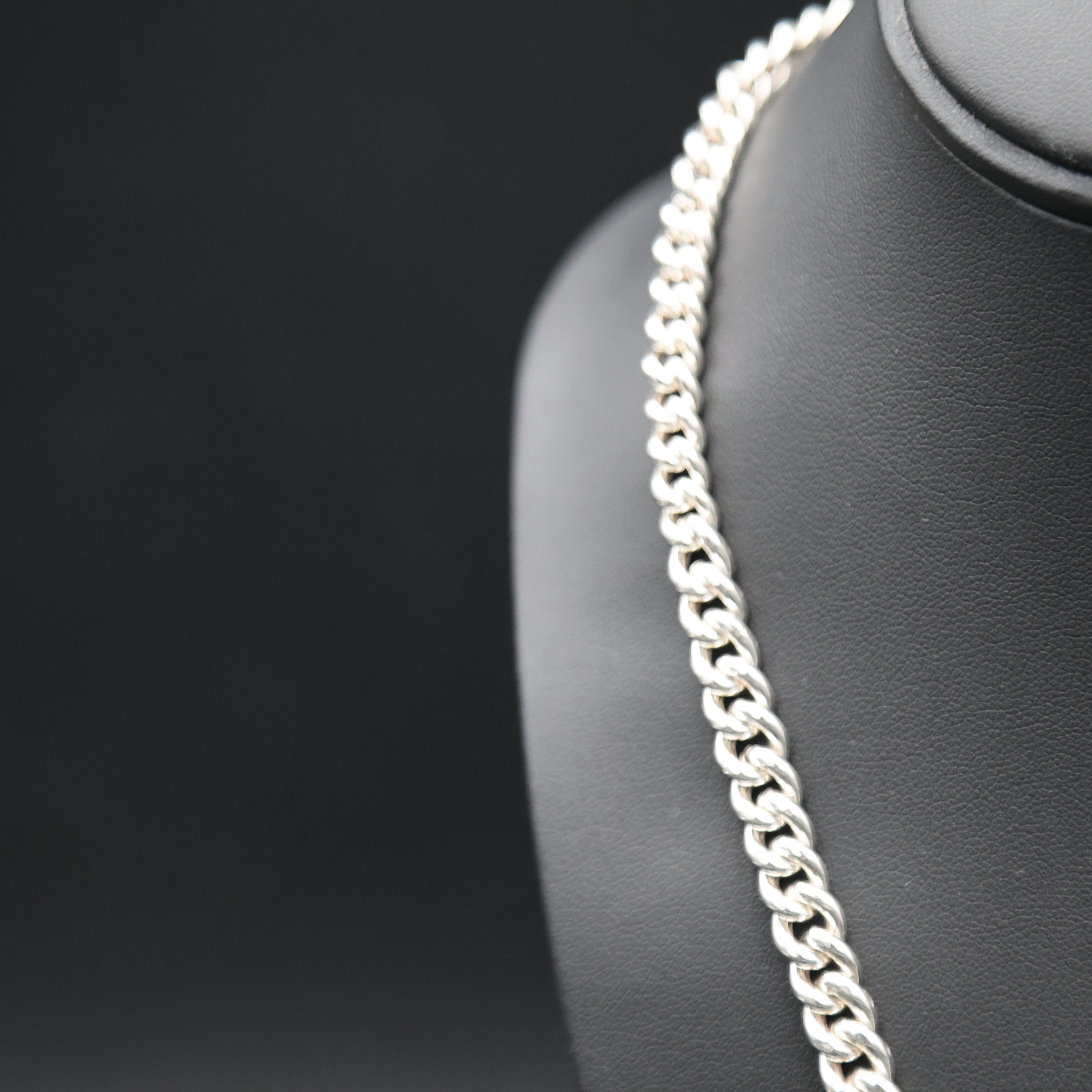 Sterling Silver Curb Link T-Bar Necklace