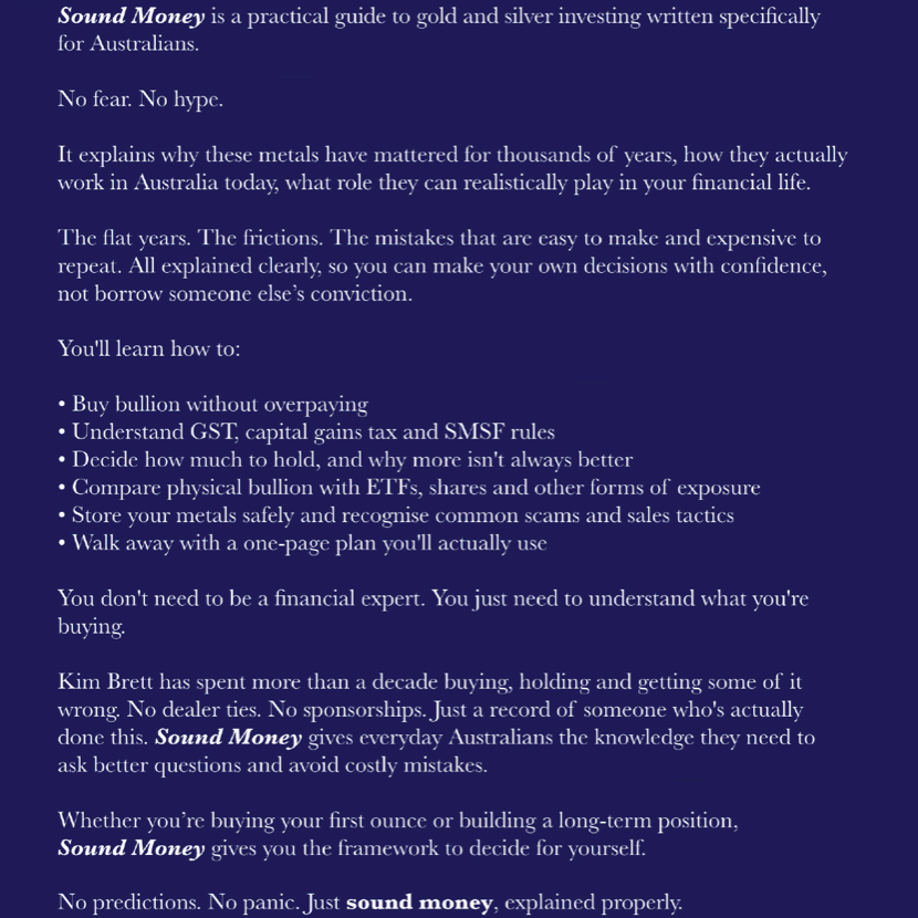Sound Money - An Australian Guide to Gold and Silver
